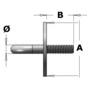 Plate w/stud polished SS 6 mm